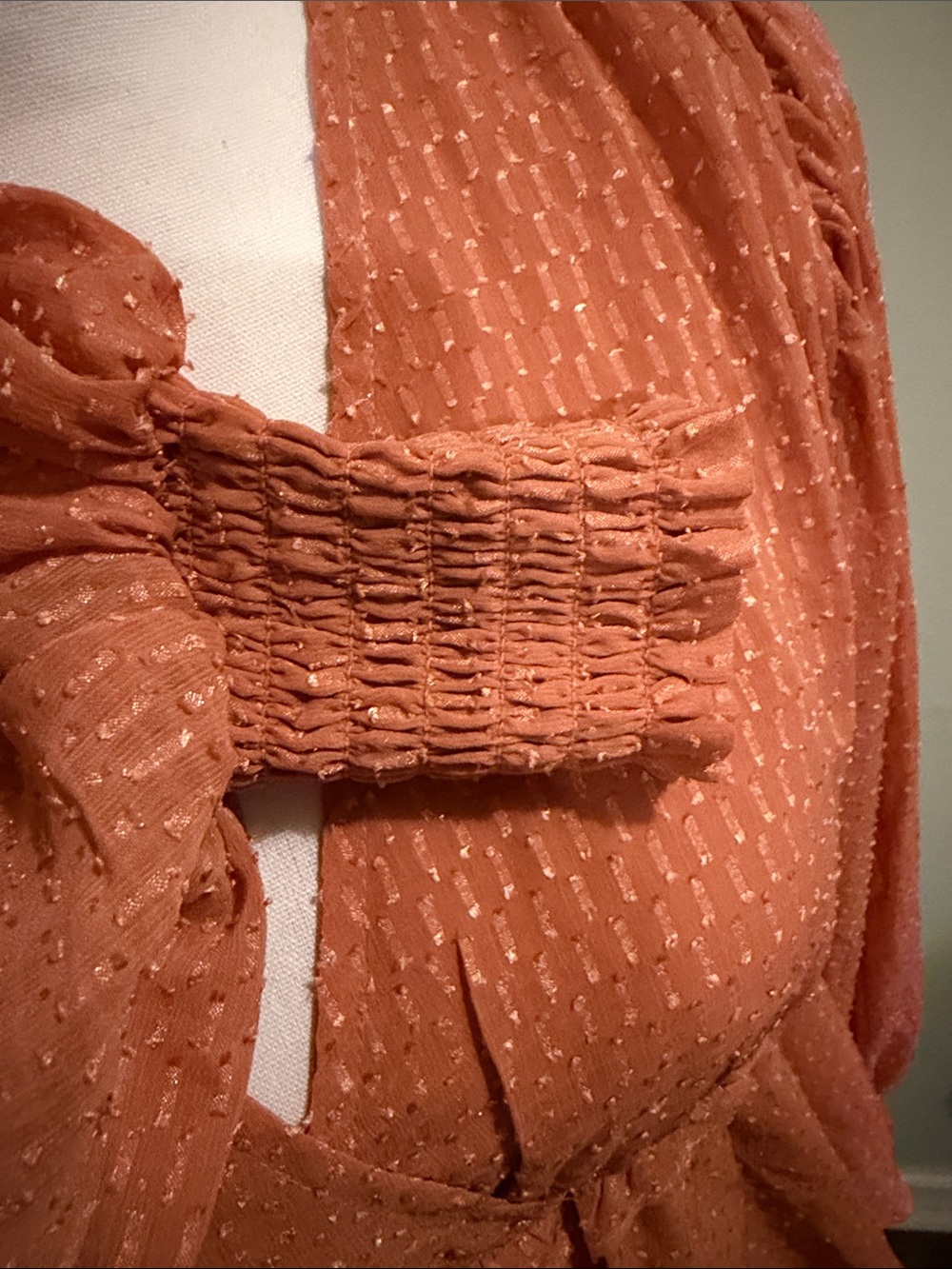 Blu Pepper Rust Peplum V-Neck Blouse - Picture 4 of 5
